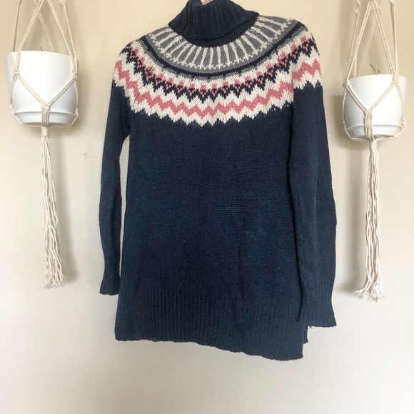 Loft Navy Fair Isle Sweater - Picture 2 of 4